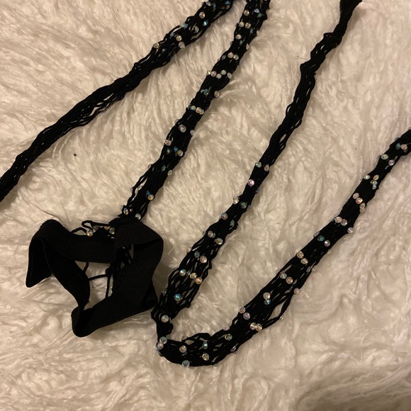 Black knee high  Rhinestone 💎 fishnet stockings - Picture 3 of 3